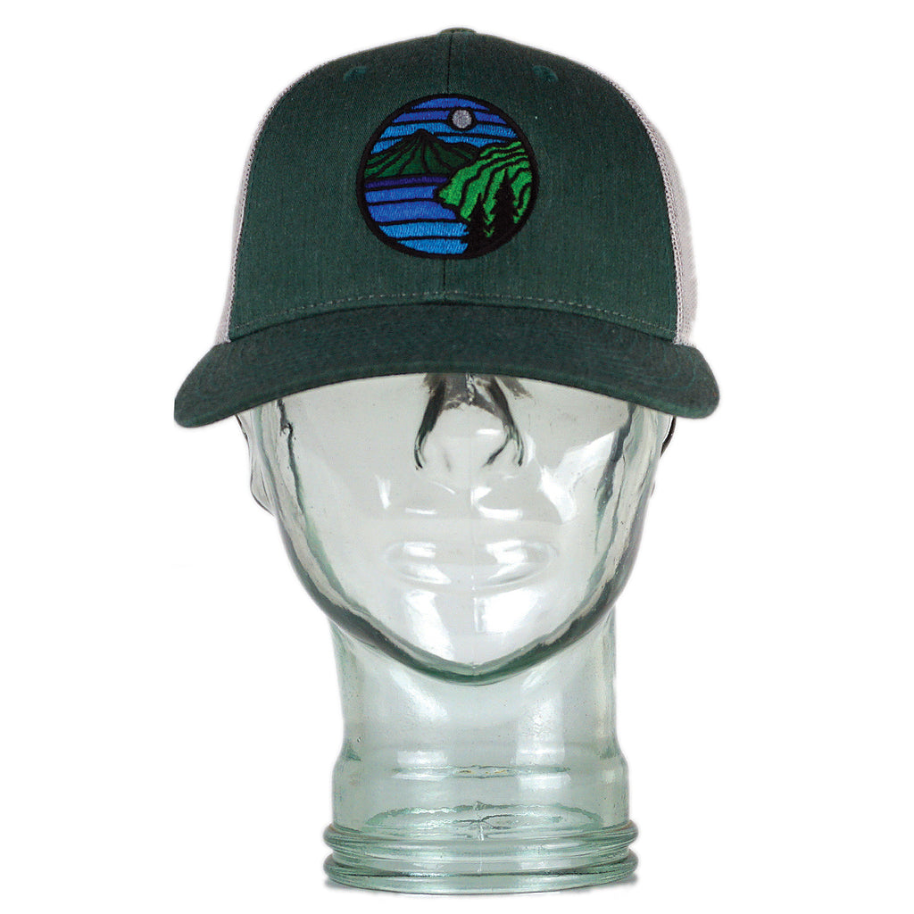 Alpine Lake Trucker Hat - Heather Dark Green/Light Grey