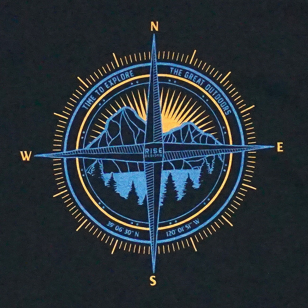 The Great Outdoors Compass T-Shirt - Mens - Jet Black