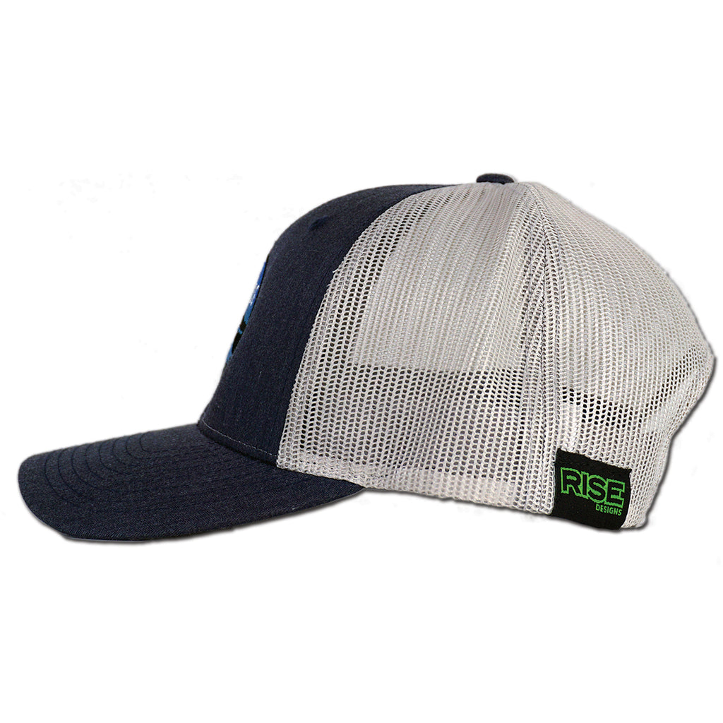 Emerald Bay Trucker Hat - Navy Heather/Silver