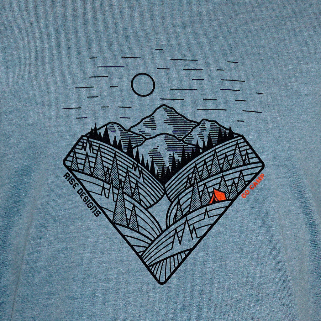 Go Camp! T-Shirt - Mens - Heather Pacific