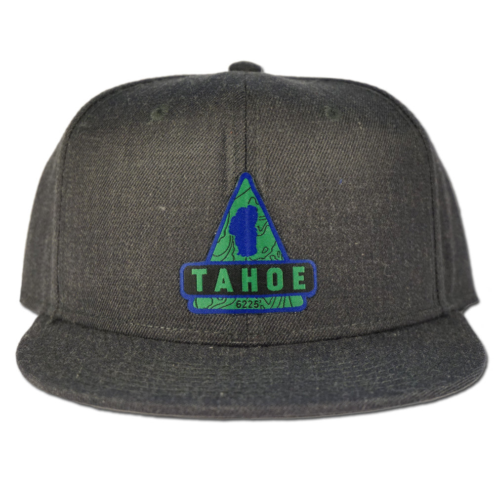 Lake Tahoe Triangle Snapback Hat - Heather Black