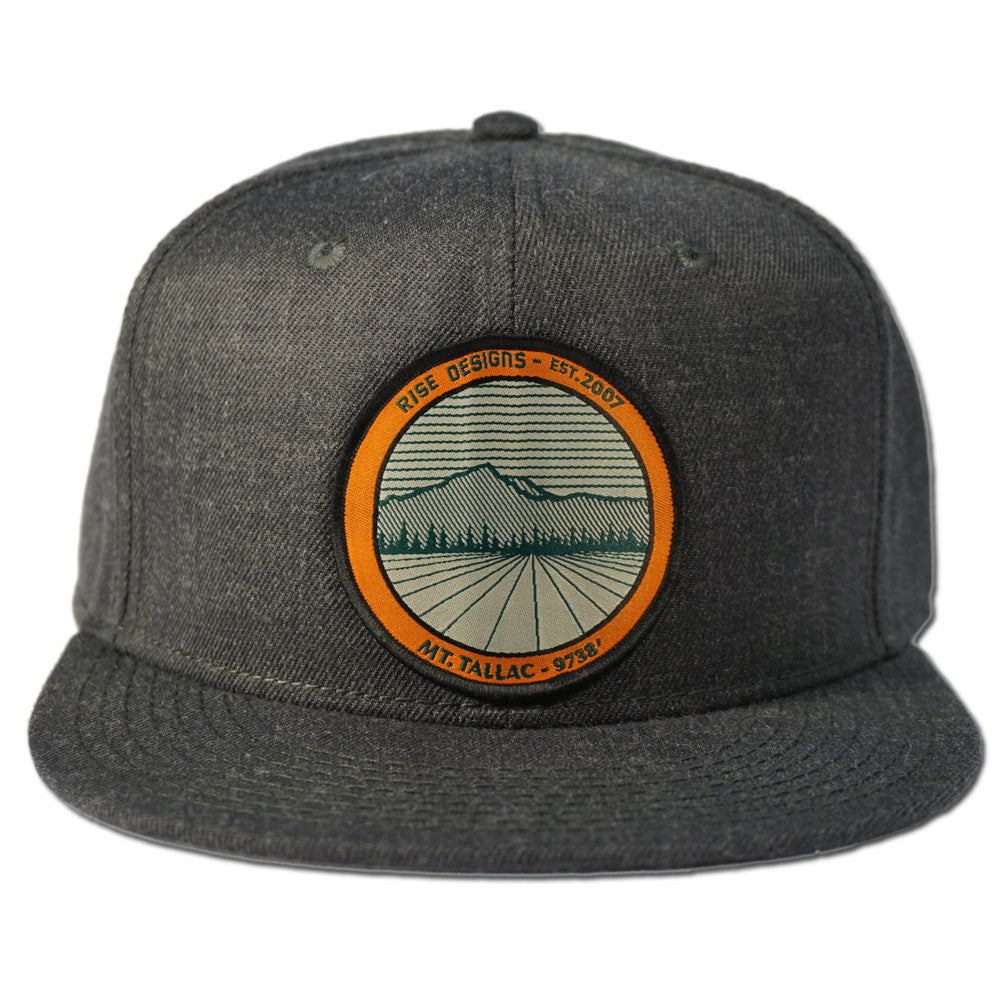 Tallac Mountain Snapback Hat- Heather Black
