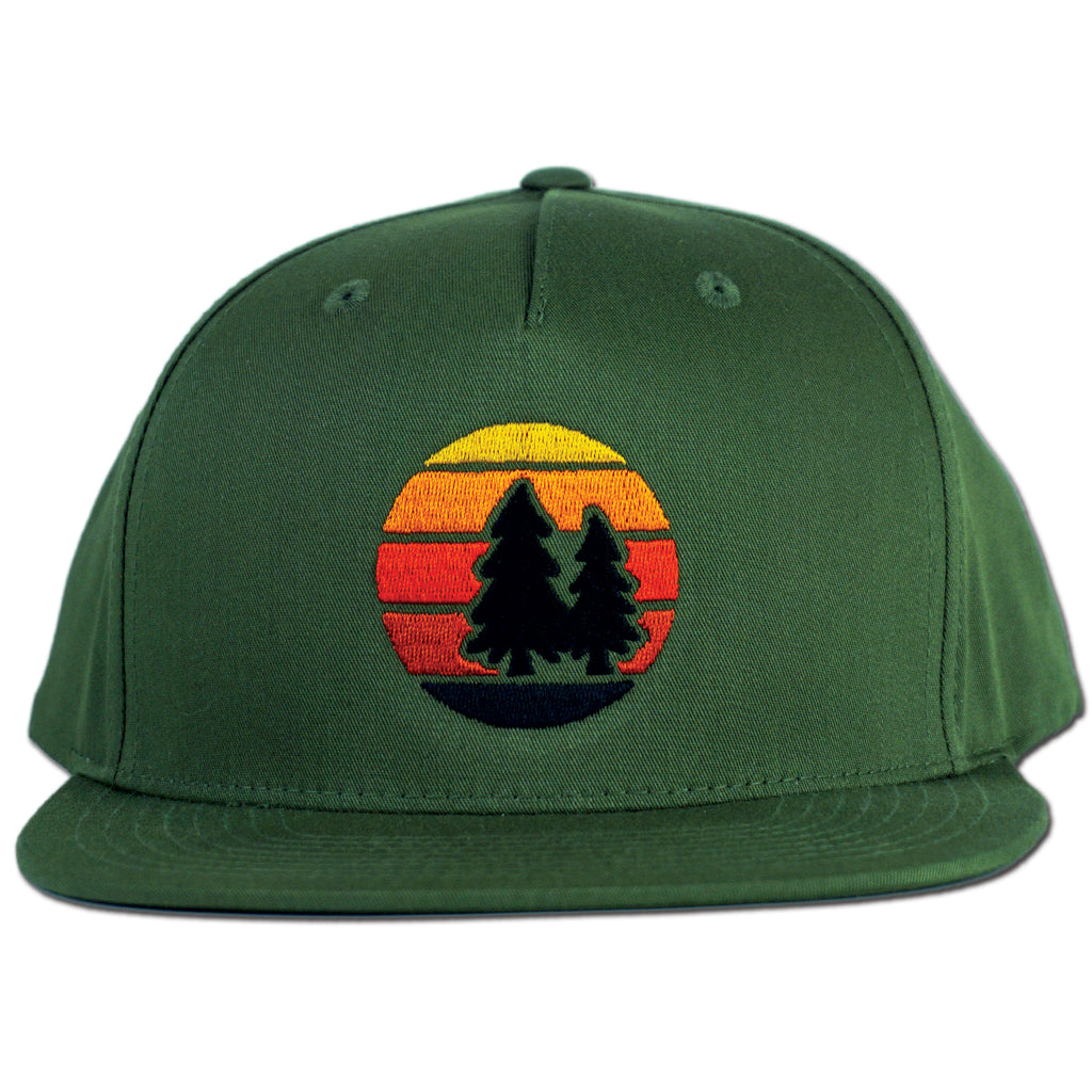 Twin Trees - Snapback Hat - Green