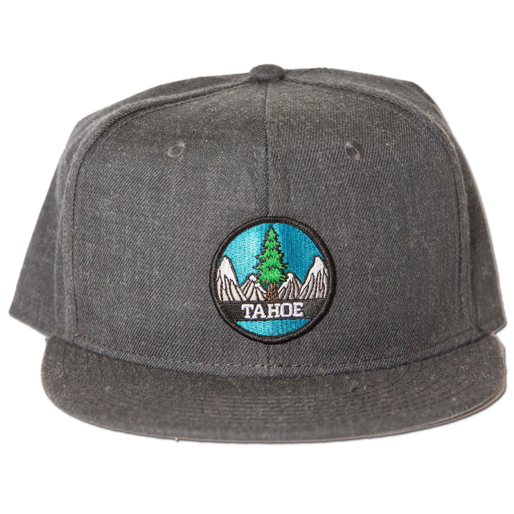 Tahoe Tree Circle Snapback Hat - Heather Black