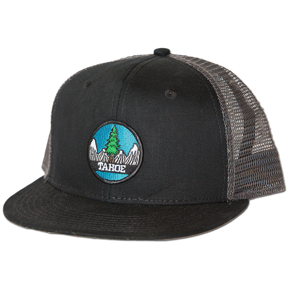 Tahoe Tree Circle Snapback Hat - Charcoal/Black