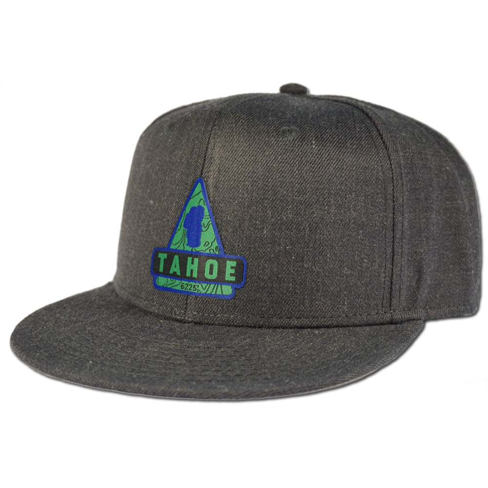 Lake Tahoe Triangle Snapback Hat - Heather Black
