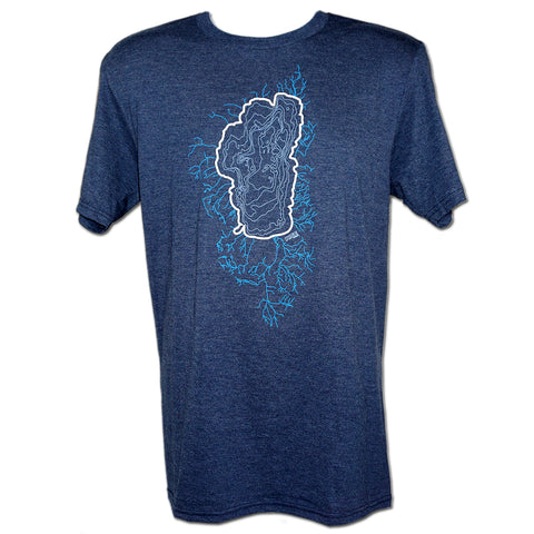Lake Tahoe Tributaries T-Shirt - Mens - Navy Frost
