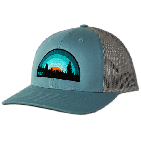 Turquoise Sunset - Trucker Hat - Light Blue/Aluminum