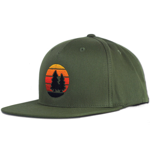 Twin Trees - Snapback Hat - Green