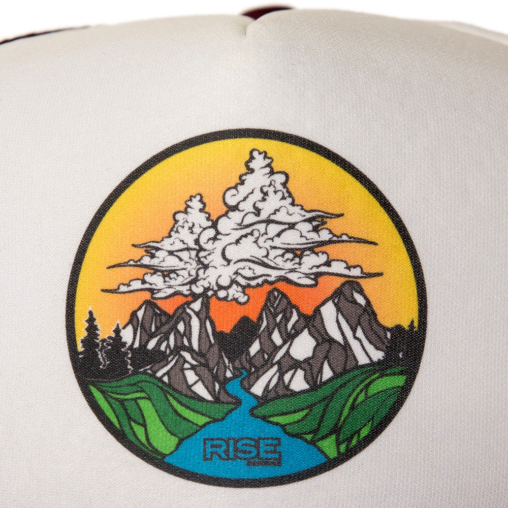 Cloud Mountain Trucker Hat - Maroon/White