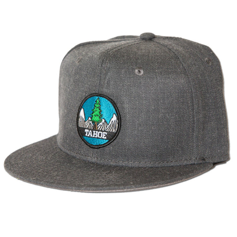 Tahoe Tree Circle Snapback Hat - Heather Black