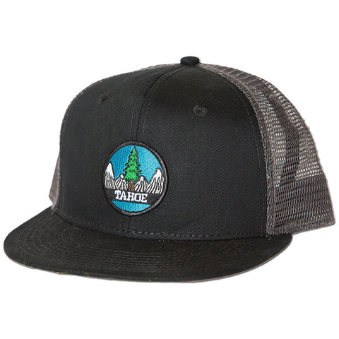 Tahoe Tree Circle Snapback Hat - Charcoal/Black